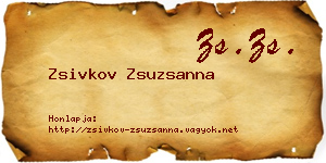 Zsivkov Zsuzsanna névjegykártya